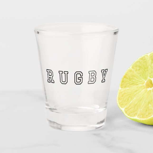 Rugby Typography Shot Glass (Front)