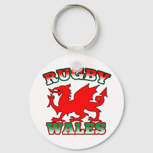 Rugby Wales Flag Dragon Key Ring