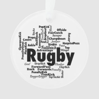 Rugby Word Cloud Ornament