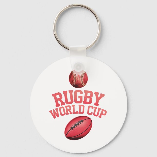 Rugby World Cup Logo with Incorrect Ball Placement Key Ring (Front)