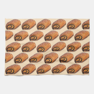 Rugelach Jewish Polish Crescent Roll Pastry Food Tea Towel