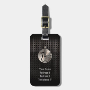 Rugged Acoustic Guitar Luggage Tag