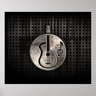 Rugged Acoustic Guitar Poster