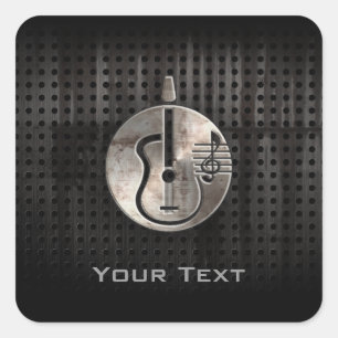 Rugged Acoustic Guitar Square Sticker