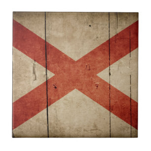 Rugged Alabama Flag Tile