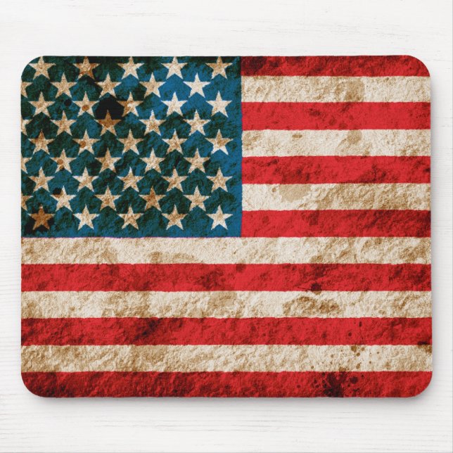 Rugged American Flag Mouse Pad (Front)