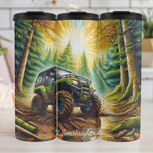Rugged ATV Mudding Forest Adventure Thermal Tumbler (Creator Uploaded)