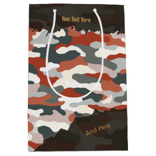 Rugged Autumn Camouflage Personalised Medium Gift Bag