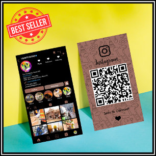 Rugged Brown Construction Instagram QR Business Card