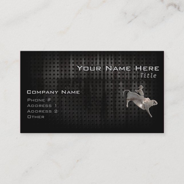 Rugged Bull Rider Business Card (Front)