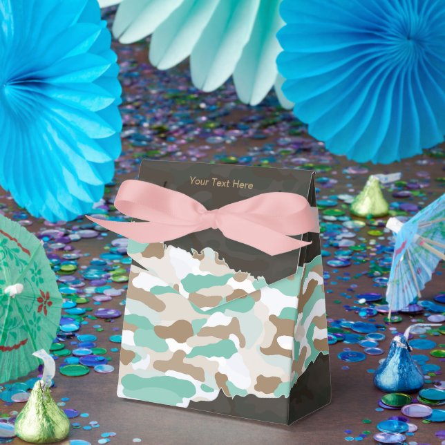 Rugged Coastal Camouflage Personalised Favour Boxe Box (Party)