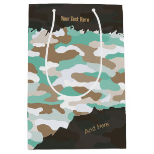 Rugged Coastal Camouflage Personalised Medium Gift Bag