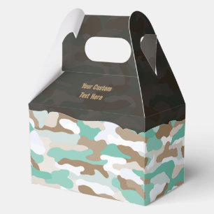 Rugged Coastal Camouflage Personalized Favor Boxes