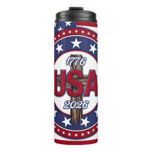 Rugged Cross USA 1776-2026 Flag Thermal Tumbler