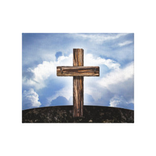 Rugged Cross with Sky Canvas Print