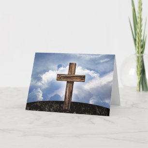 Rugged Cross with Sky Holiday Card
