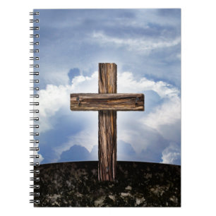Rugged Cross with Sky Spiral Notebook