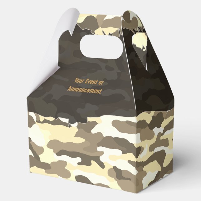 Rugged Desert Camouflage Personalised Favour Boxes (Front)