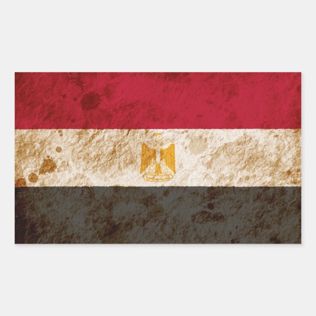Rugged Egyptian Flag Rectangular Sticker (Front)