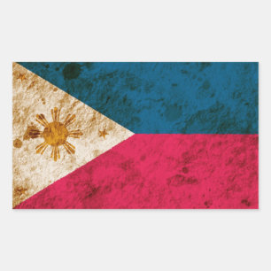 Rugged Filipino Flag Rectangular Sticker