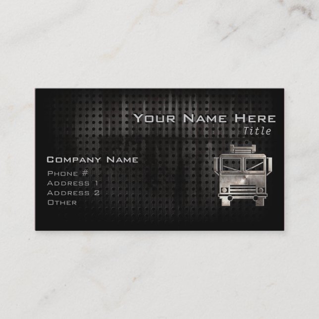 Rugged Fire Truck Business Card (Front)