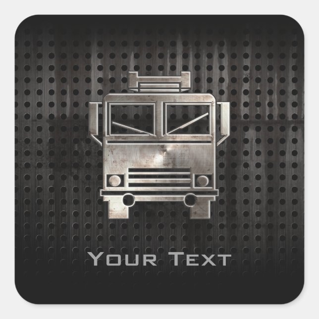 Rugged Fire Truck Square Sticker (Front)