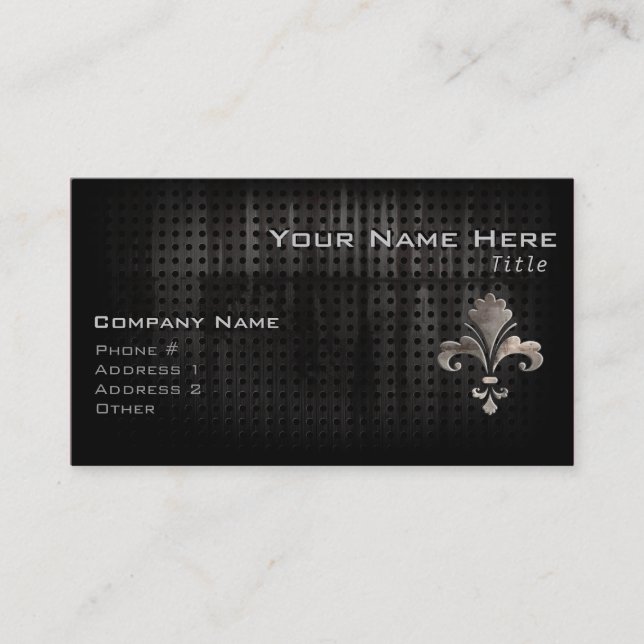Rugged Fleur de lis Business Card (Front)