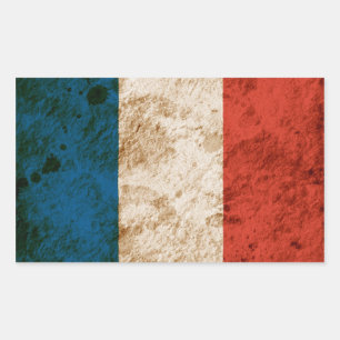 Rugged French Flag Rectangular Sticker