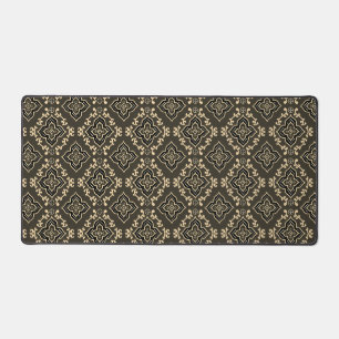 Rugged Gaming Brown Geometric Pattern Desk Mat