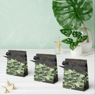 Rugged Green Camouflage Personalised Favour Boxes