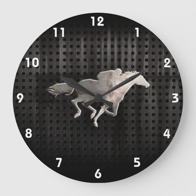 Rugged Horse Racing Large Clock (Front)