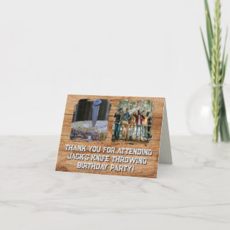 Rugged Knife Throwing Birthday Party Thank You Card