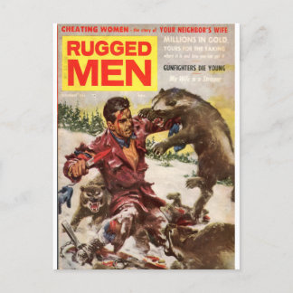 rugged men 1 postcard