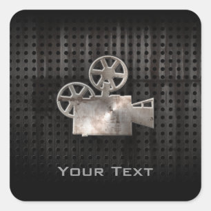 Rugged Movie Camera Square Sticker