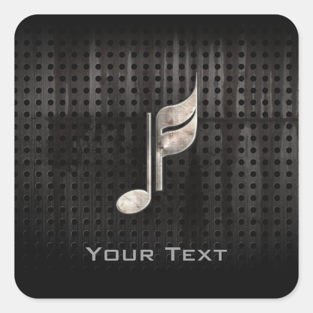 Rugged Music Note Square Sticker (Front)