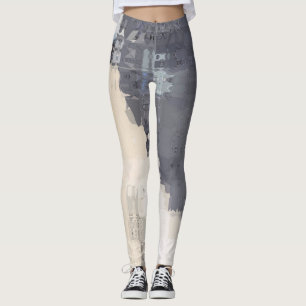 Rugged Nature/ Blue Cream Design Leggings