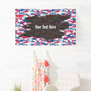 Rugged Patriotic Camouflage Personalised Banner