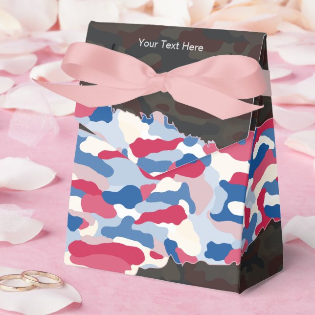 Rugged Patriotic Camouflage Personalised Favour Box (Wedding)