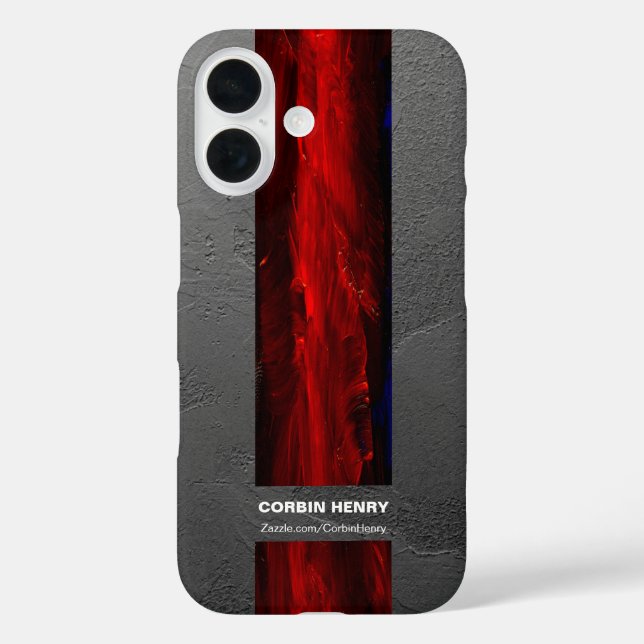Rugged Red Name Abstract Texture Case-Mate iPhone Case (Back)