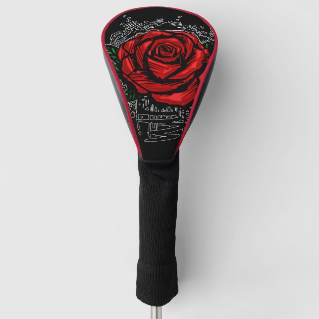 Rugged Rose Golf Head Cover (Front)