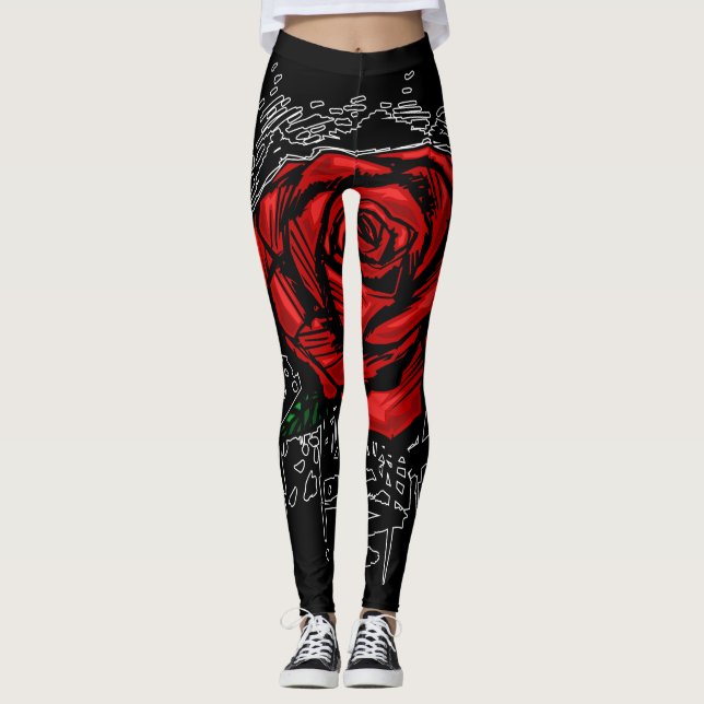Rugged Rose Leggings (Front)
