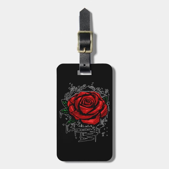 Rugged Rose  Luggage Tag (Front Vertical)