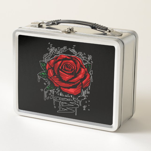Rugged Rose Metal Lunch Box (Front)
