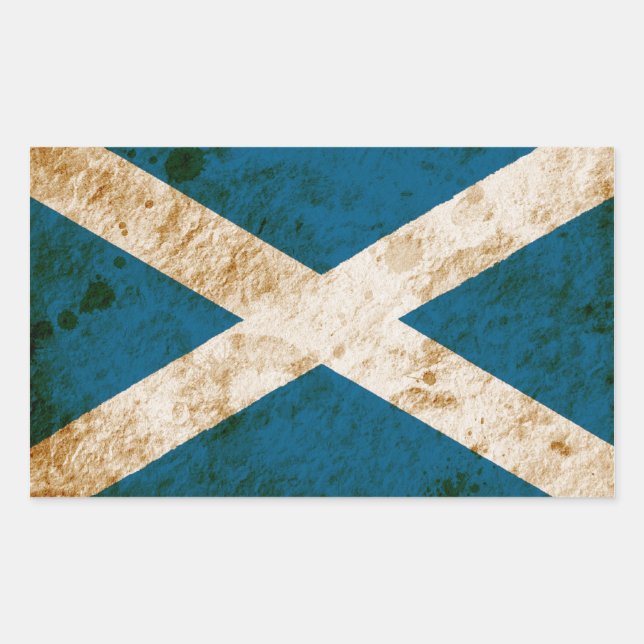 Rugged Scottish Flag Rectangular Sticker (Front)