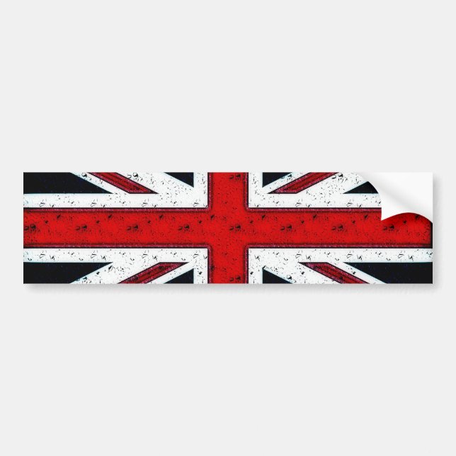 Rugged Union Jack Bumper Sticker (Front)