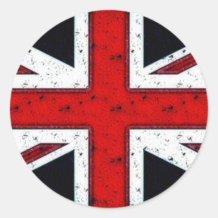 Rugged Union Jack Classic Round Sticker