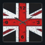 Rugged Union Jack Square Wall Clock<br><div class="desc">Rugged Union Jack</div>