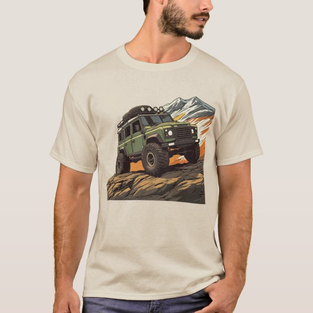 Rugged Vintage Land Rover Defender T-Shirt (Front)