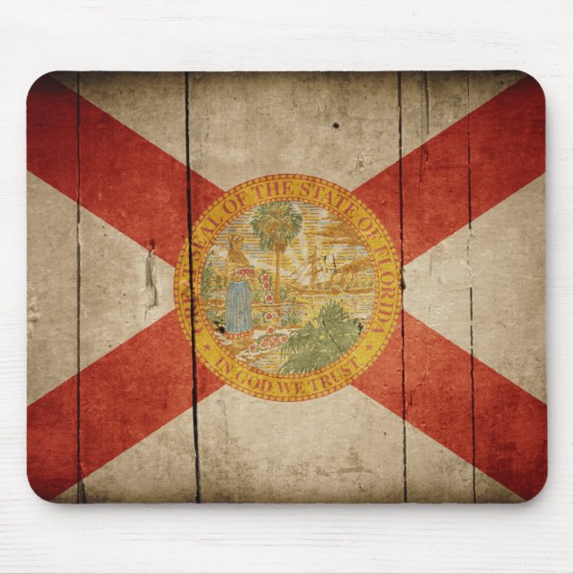 Rugged Wood Florida Flag Mouse Pad (Front)