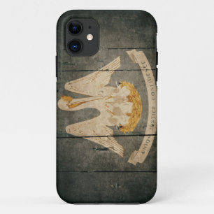 Rugged Wood Louisiana Flag iPhone 11 Case